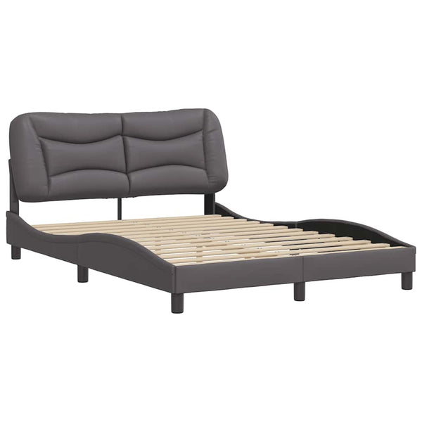 vidaXL Bed Frame without Mattress "Hvar" Grey 120x200 cm Faux Leather