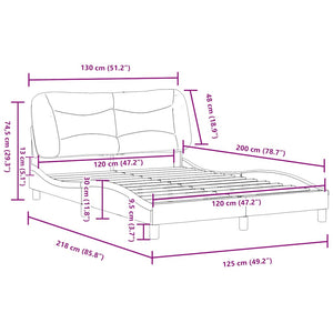vidaXL Bed Frame without Mattress "Hvar" Grey 120x200 cm Faux Leather