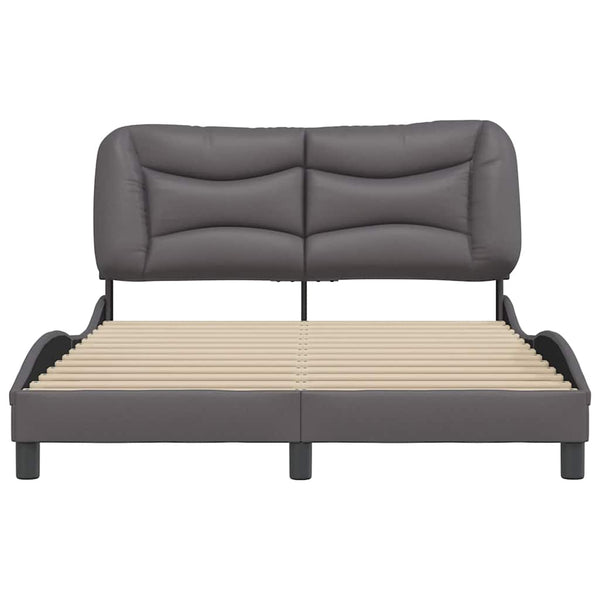 vidaXL Bed Frame without Mattress "Hvar" Grey 120x200 cm Faux Leather