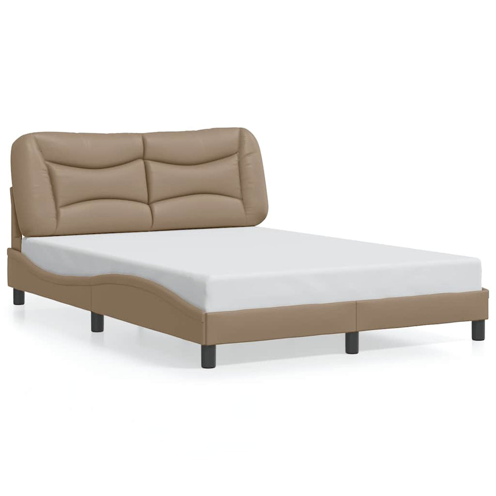vidaXL Bed Frame without Mattress "Hvar" Cappuccino Brown 120x200 cm Faux Leather