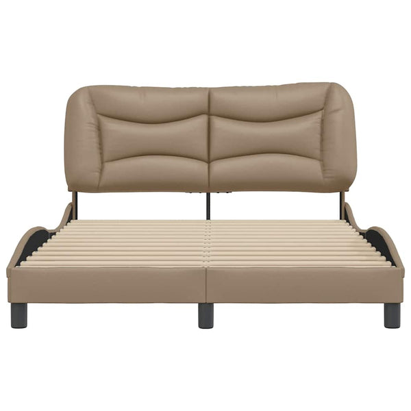 vidaXL Bed Frame without Mattress "Hvar" Cappuccino Brown 120x200 cm Faux Leather