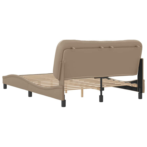vidaXL Bed Frame without Mattress "Hvar" Cappuccino Brown 120x200 cm Faux Leather