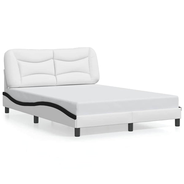 vidaXL Bed Frame without Mattress "Hvar" White and Black 120x200 cm Faux Leather