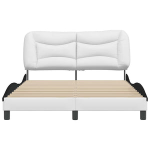 vidaXL Bed Frame without Mattress "Hvar" White and Black 120x200 cm Faux Leather