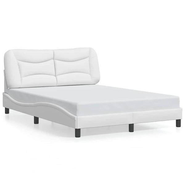 vidaXL Bed Frame without Mattress "Hvar" White 140x190 cm Faux Leather