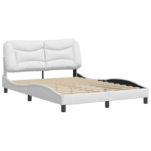 vidaXL Bed Frame without Mattress "Hvar" White 140x190 cm Faux Leather