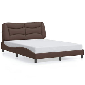 vidaXL Bed Frame without Mattress "Hvar" Brown 140x190 cm Faux Leather