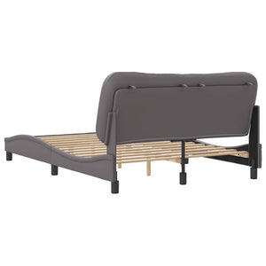 vidaXL Bed Frame without Mattress "Hvar" Grey 140x190 cm Faux Leather