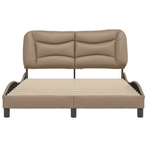 vidaXL Bed Frame without Mattress "Hvar" Cappuccino Brown 140x190 cm Faux Leather