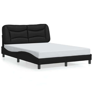 vidaXL Bed Frame without Mattress "Hvar" Black 140x200 cm Faux Leather