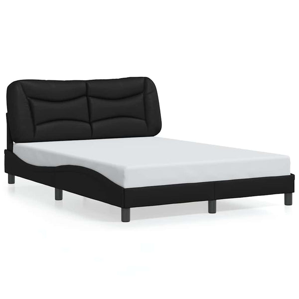 vidaXL Bed Frame without Mattress "Hvar" Black 140x200 cm Faux Leather