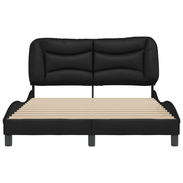 vidaXL Bed Frame without Mattress "Hvar" Black 140x200 cm Faux Leather