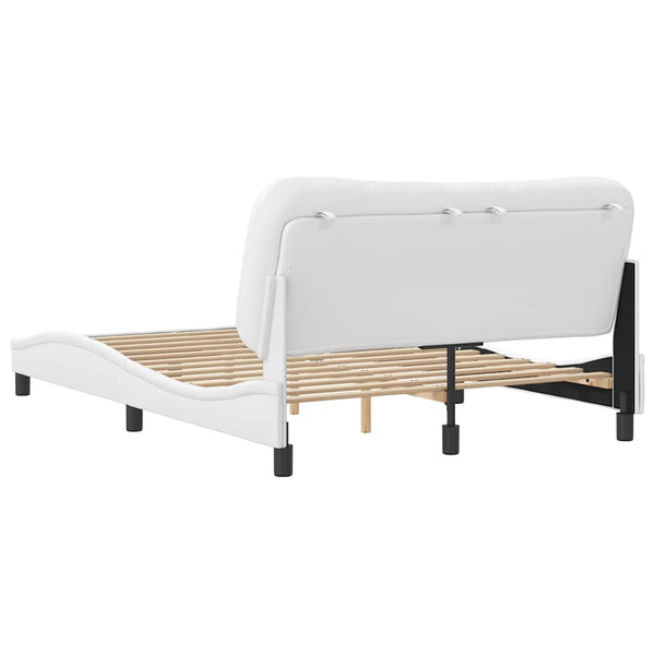vidaXL Bed Frame without Mattress "Hvar" White 140x200 cm Faux Leather