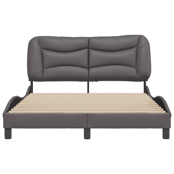 vidaXL Bed Frame without Mattress "Hvar" Grey 140x200 cm Faux Leather