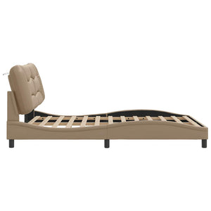 vidaXL Bed Frame without Mattress "Hvar" Cappuccino Brown 140x200 cm Faux Leather