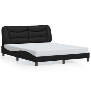 vidaXL Bed Frame without Mattress "Hvar" Black 160x200 cm Faux Leather