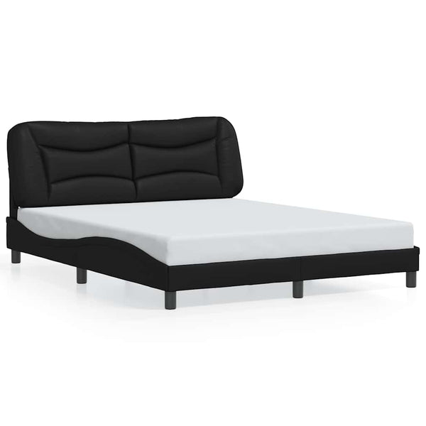 vidaXL Bed Frame without Mattress "Hvar" Black 160x200 cm Faux Leather