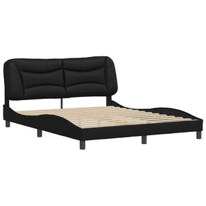 vidaXL Bed Frame without Mattress "Hvar" Black 160x200 cm Faux Leather