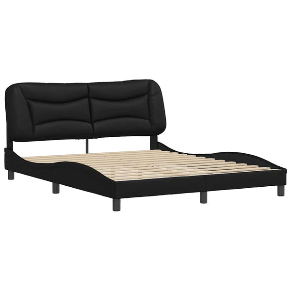 vidaXL Bed Frame without Mattress "Hvar" Black 160x200 cm Faux Leather