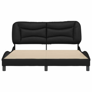 vidaXL Bed Frame without Mattress "Hvar" Black 160x200 cm Faux Leather