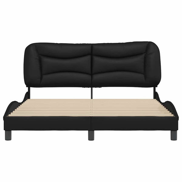 vidaXL Bed Frame without Mattress "Hvar" Black 160x200 cm Faux Leather