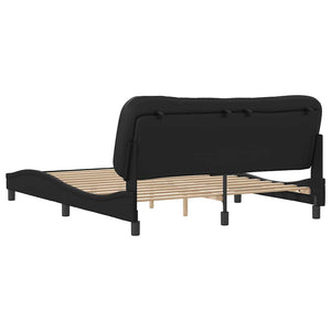 vidaXL Bed Frame without Mattress "Hvar" Black 160x200 cm Faux Leather