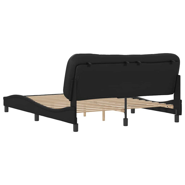 vidaXL Bed Frame without Mattress "Hvar" Black 160x200 cm Faux Leather