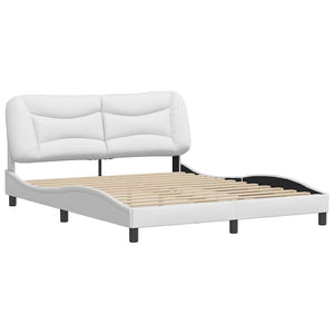 vidaXL Bed Frame without Mattress "Hvar" White 160x200 cm Faux Leather