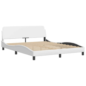 vidaXL Bed Frame without Mattress "Hvar" White 160x200 cm Faux Leather