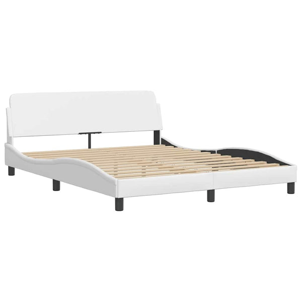 vidaXL Bed Frame without Mattress "Hvar" White 160x200 cm Faux Leather