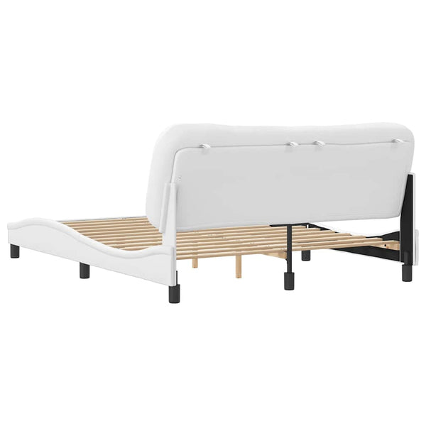 vidaXL Bed Frame without Mattress "Hvar" White 160x200 cm Faux Leather