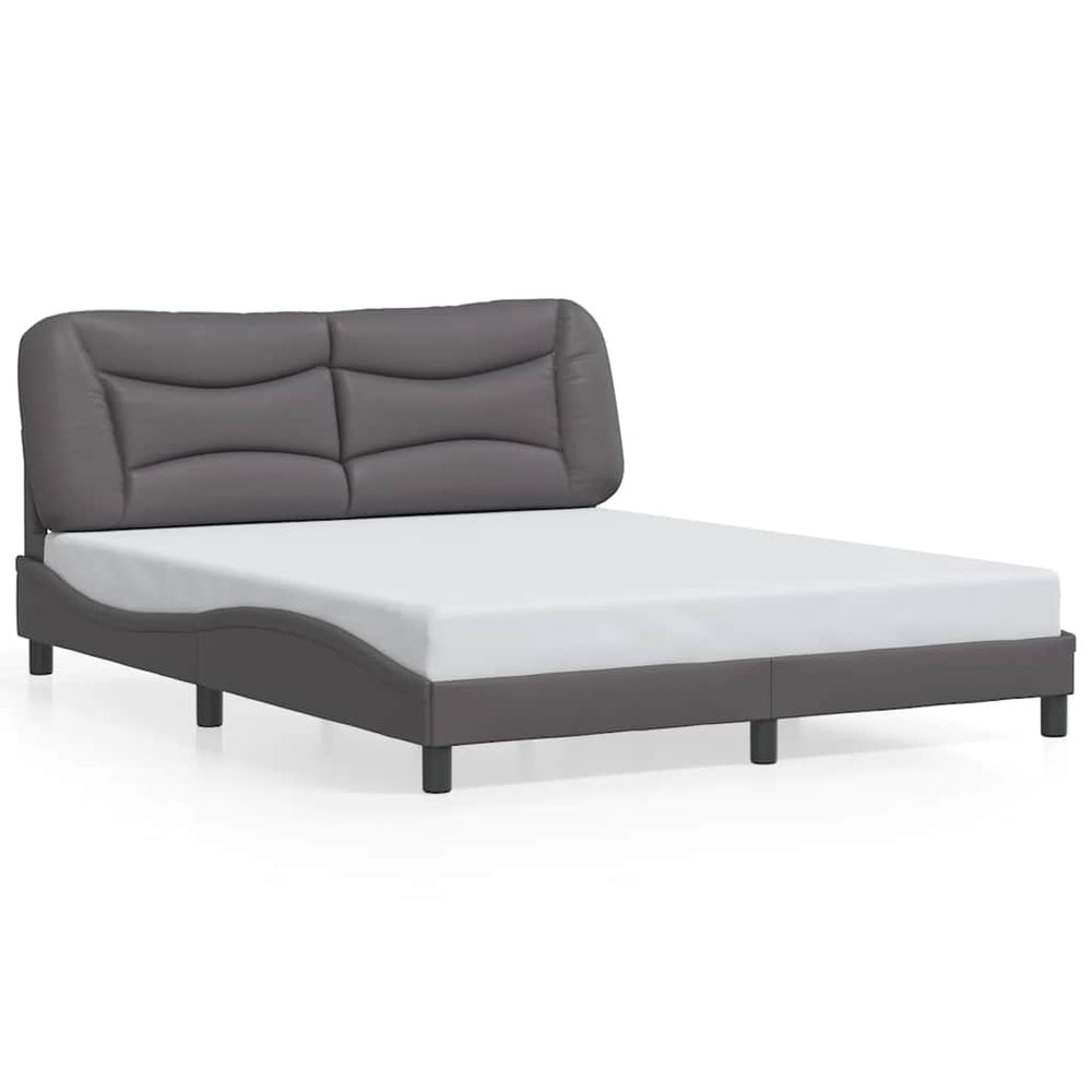vidaXL Bed Frame without Mattress "Hvar" Grey 160x200 cm Faux Leather