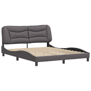 vidaXL Bed Frame without Mattress "Hvar" Grey 160x200 cm Faux Leather