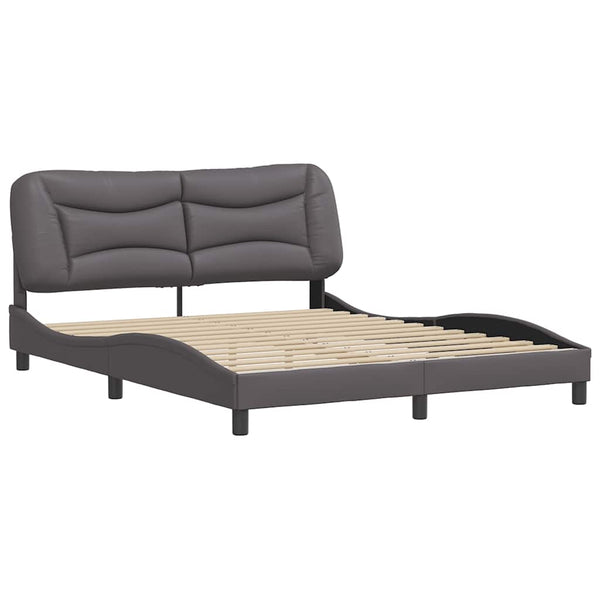 vidaXL Bed Frame without Mattress "Hvar" Grey 160x200 cm Faux Leather