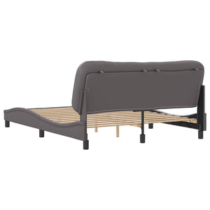 vidaXL Bed Frame without Mattress "Hvar" Grey 160x200 cm Faux Leather