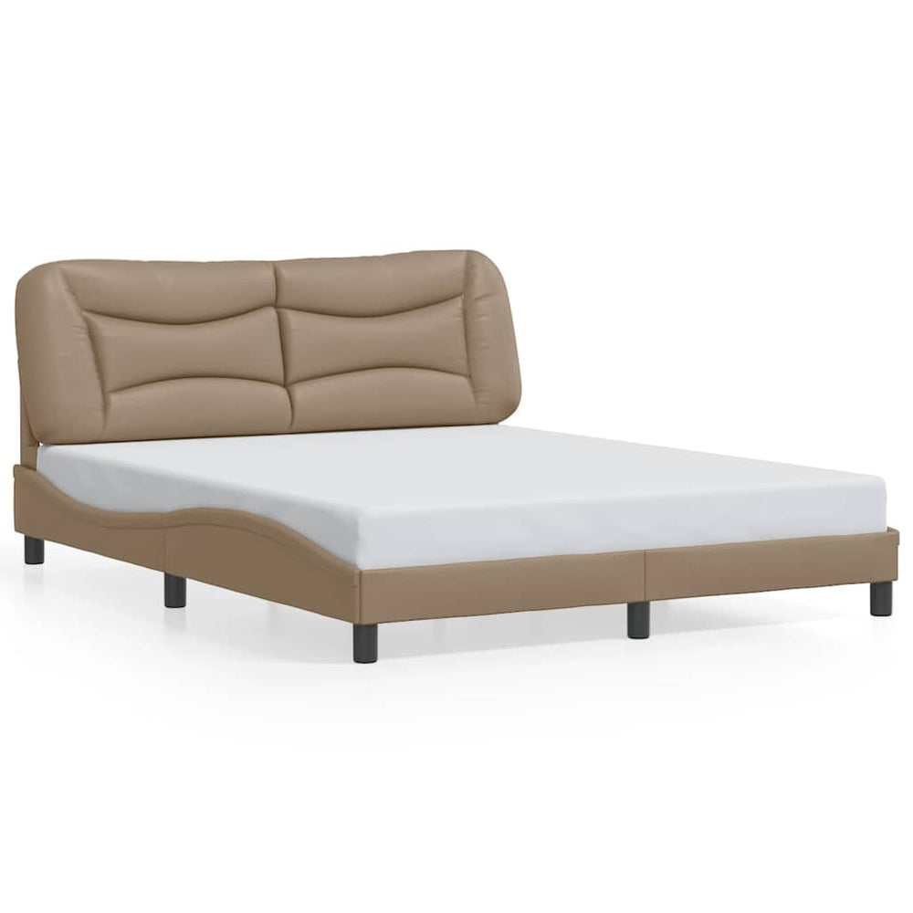 vidaXL Bed Frame without Mattress "Hvar" Cappuccino Brown 160x200 cm Faux Leather