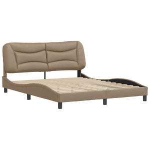 vidaXL Bed Frame without Mattress "Hvar" Cappuccino Brown 160x200 cm Faux Leather