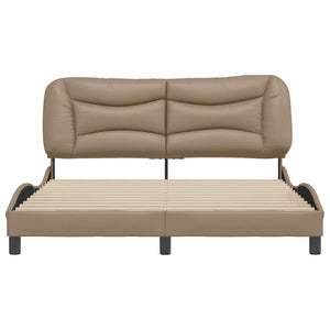 vidaXL Bed Frame without Mattress "Hvar" Cappuccino Brown 160x200 cm Faux Leather
