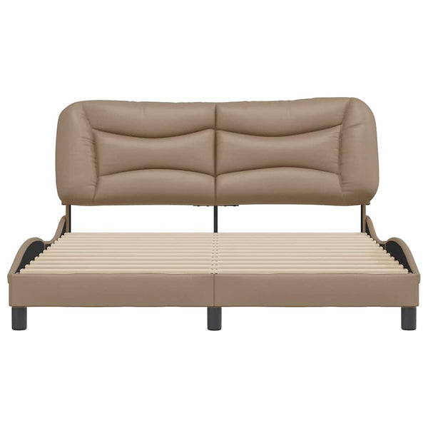 vidaXL Bed Frame without Mattress "Hvar" Cappuccino Brown 160x200 cm Faux Leather