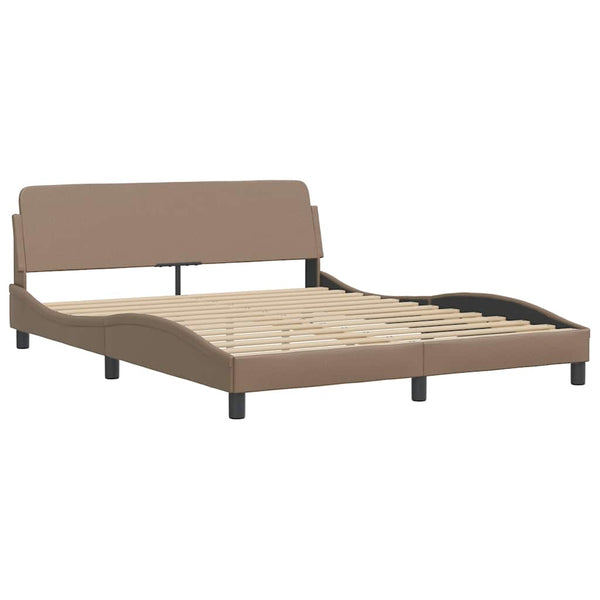 vidaXL Bed Frame without Mattress "Hvar" Cappuccino Brown 160x200 cm Faux Leather