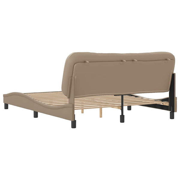 vidaXL Bed Frame without Mattress "Hvar" Cappuccino Brown 160x200 cm Faux Leather