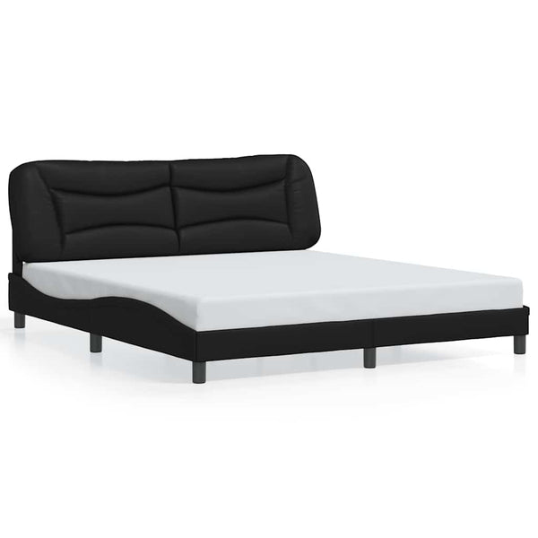 vidaXL Bed Frame without Mattress "Hvar" Black 180x200 cm Faux Leather