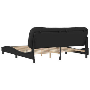 vidaXL Bed Frame without Mattress "Hvar" Black 180x200 cm Faux Leather