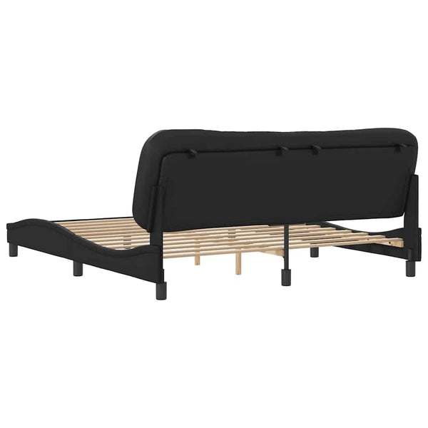 vidaXL Bed Frame without Mattress "Hvar" Black 180x200 cm Faux Leather