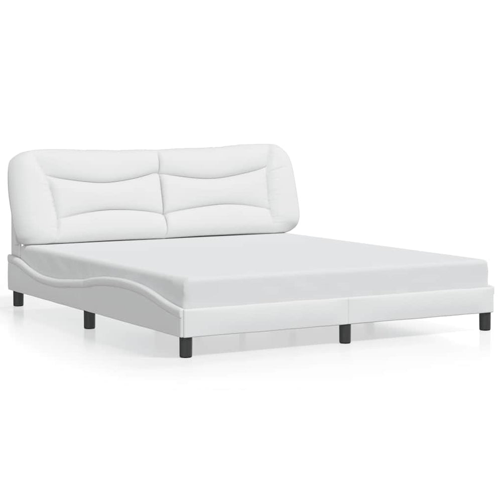 vidaXL Bed Frame without Mattress "Hvar" White 180x200 cm Faux Leather