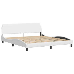 vidaXL Bed Frame without Mattress "Hvar" White 180x200 cm Faux Leather