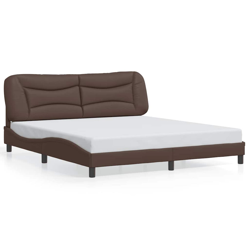 vidaXL Bed Frame without Mattress "Hvar" Brown 180x200 cm Faux Leather