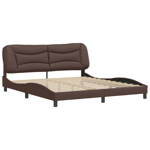 vidaXL Bed Frame without Mattress "Hvar" Brown 180x200 cm Faux Leather