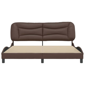 vidaXL Bed Frame without Mattress "Hvar" Brown 180x200 cm Faux Leather