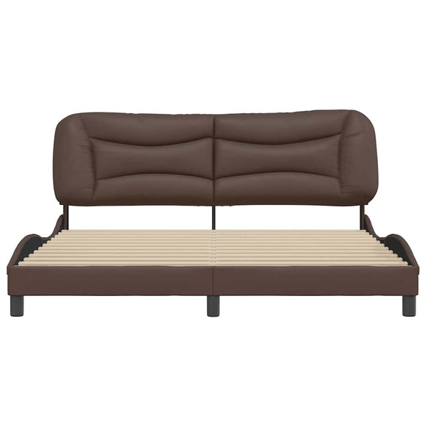 vidaXL Bed Frame without Mattress "Hvar" Brown 180x200 cm Faux Leather